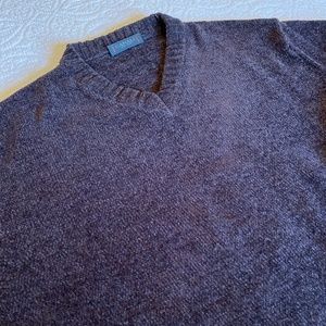 Canali V-Neck Elbow Patch Sweater